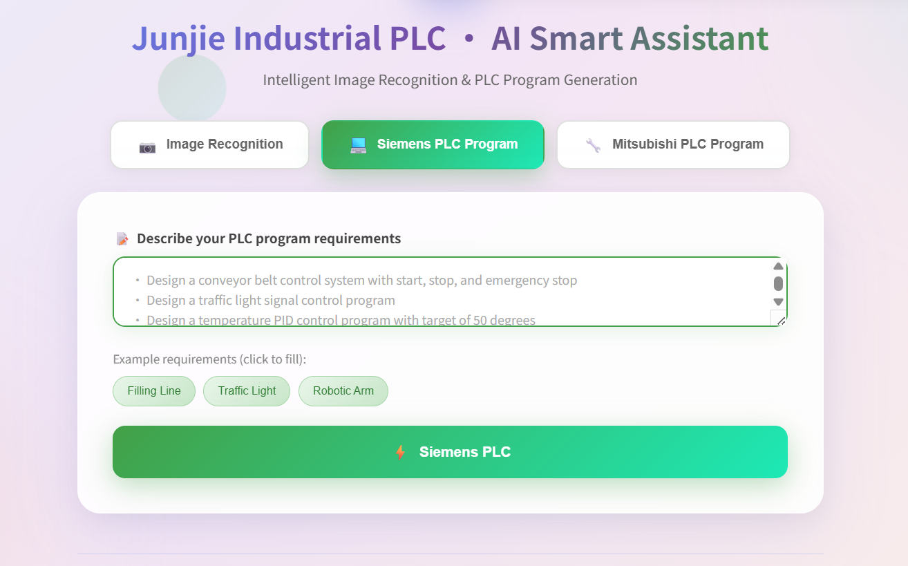 Siemens PLC Program Generation