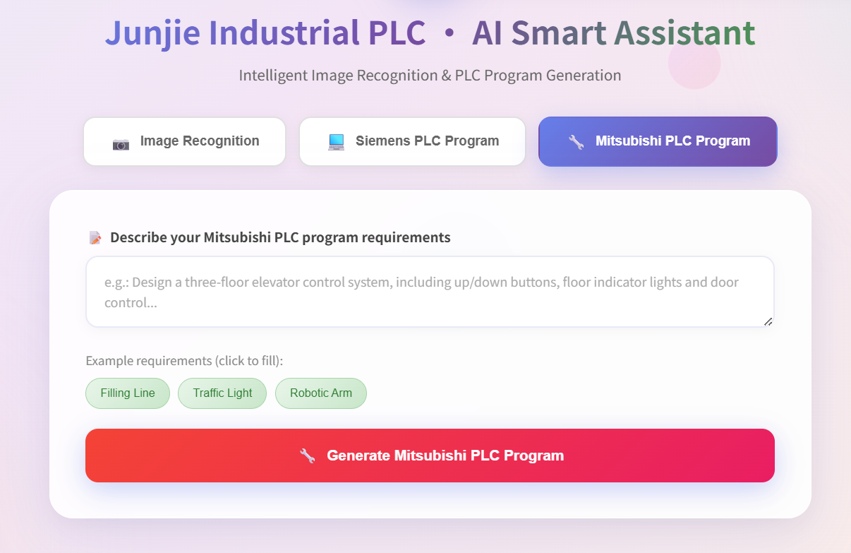 Mitsubishi PLC Program Generation